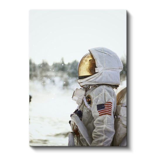 Uzay Kaşifi - Altın Vizörlü Astronot Kanvas Tablo
