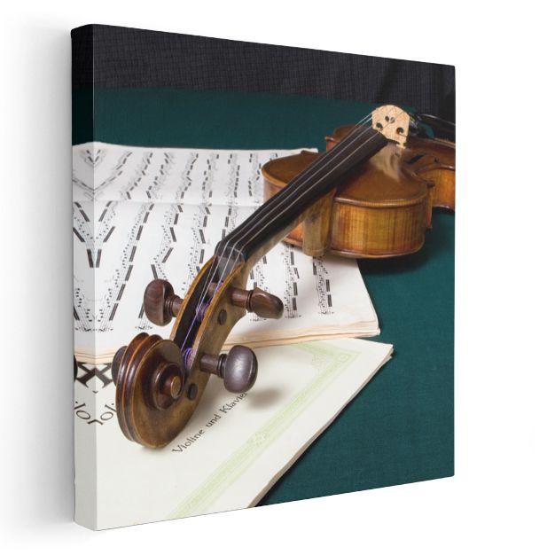 Keman ve Notalar - Klasik Müziğin Ruhu Kanvas Tablo
