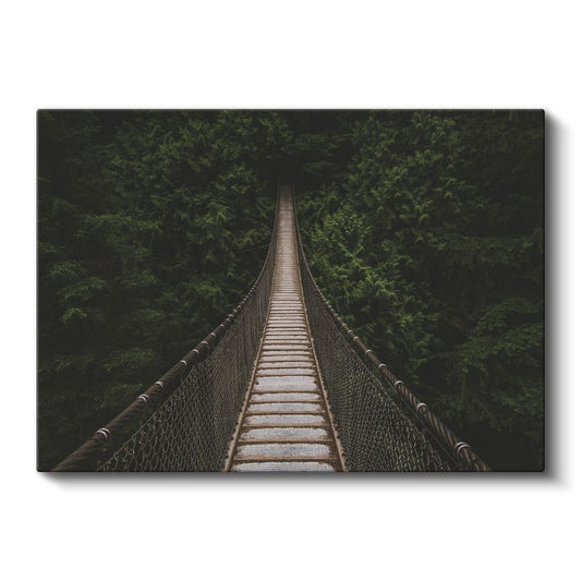 Asma Köprü - Ormanın Derinliklerine Uzanan Yol Kanvas Tablo