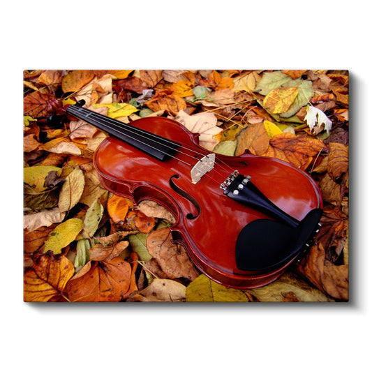 Sonbahar Kemanı - Yapraklar Arasında Müzik Kanvas Tablo