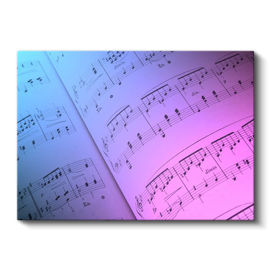 Müzik Notaları - Mavi Pembe Melodi Kanvas Tablo
