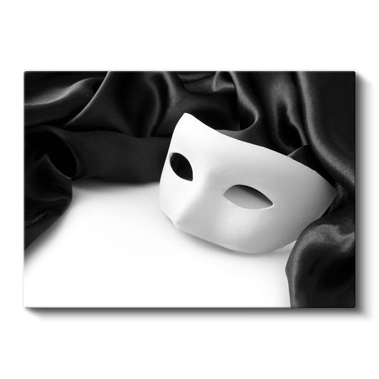 Venedik Maskesi - Siyah Beyaz Kontrast Kanvas Tablo