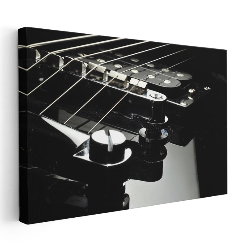 Elektro Gitar - Siyah Tellerin Melodisi Kanvas Tablo