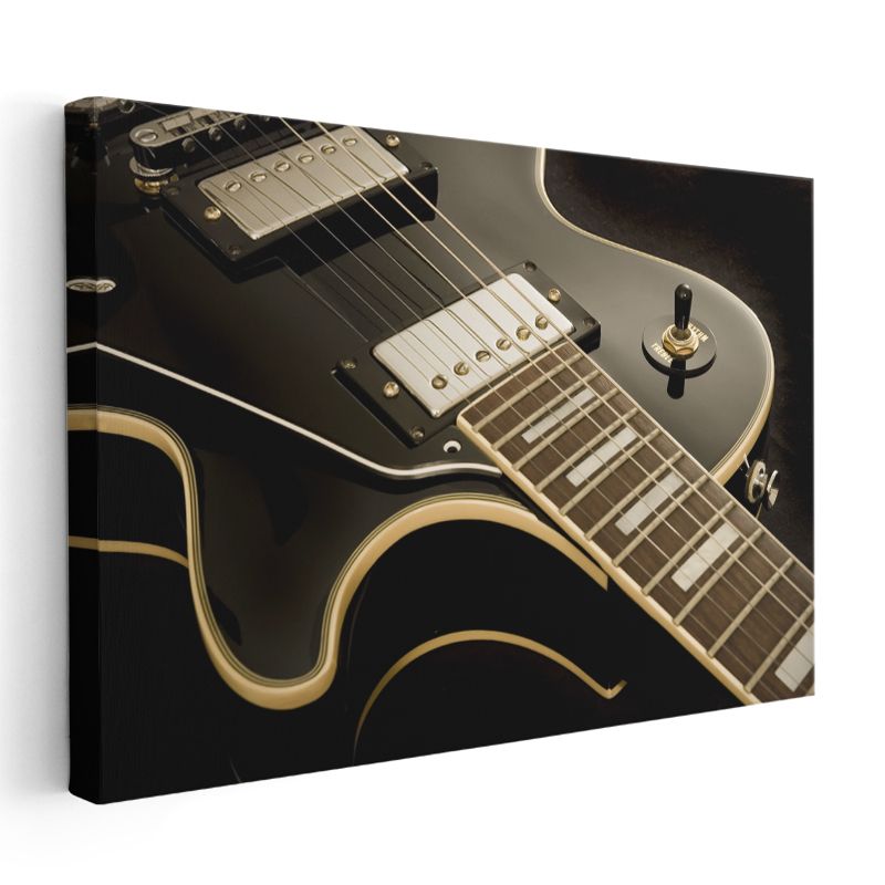 Klasik Gitar - Siyah Zarafet Kanvas Tablo
