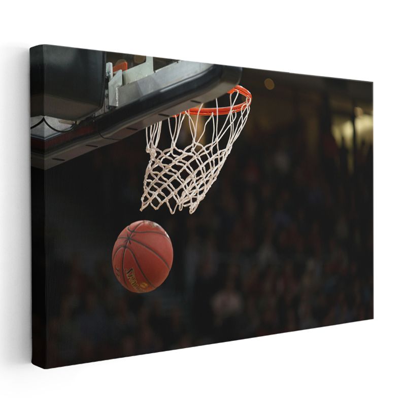 Basketbol Anı - Potaya Yükselen Top Kanvas Tablo