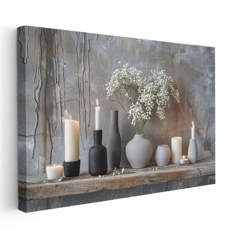 Minimalist Vazolar - Siyah Beyaz Dekorasyon Sanatı Kanvas Tablo