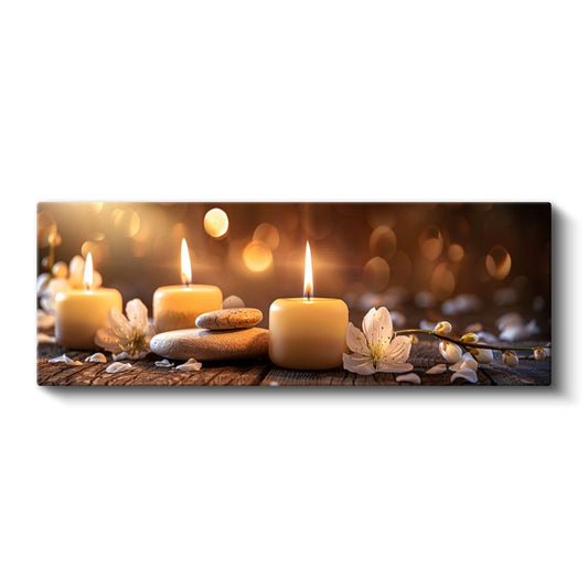 Aromatik Mumlar - Çiçekler ve Doğal Taşlarla Dekorasyon Kanvas Tablo
