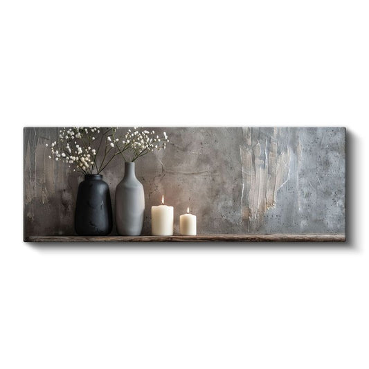 Minimalist Vazo ve Mumlar - Huzur Köşesi Kanvas Tablo