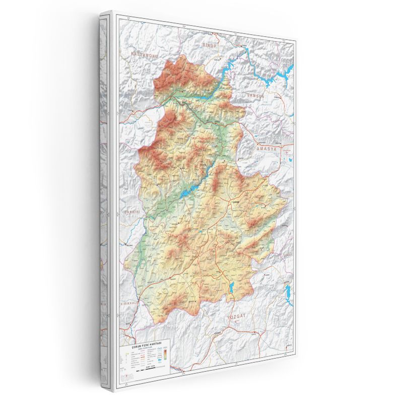 Çorum - İl Haritası Kanvas Tablo