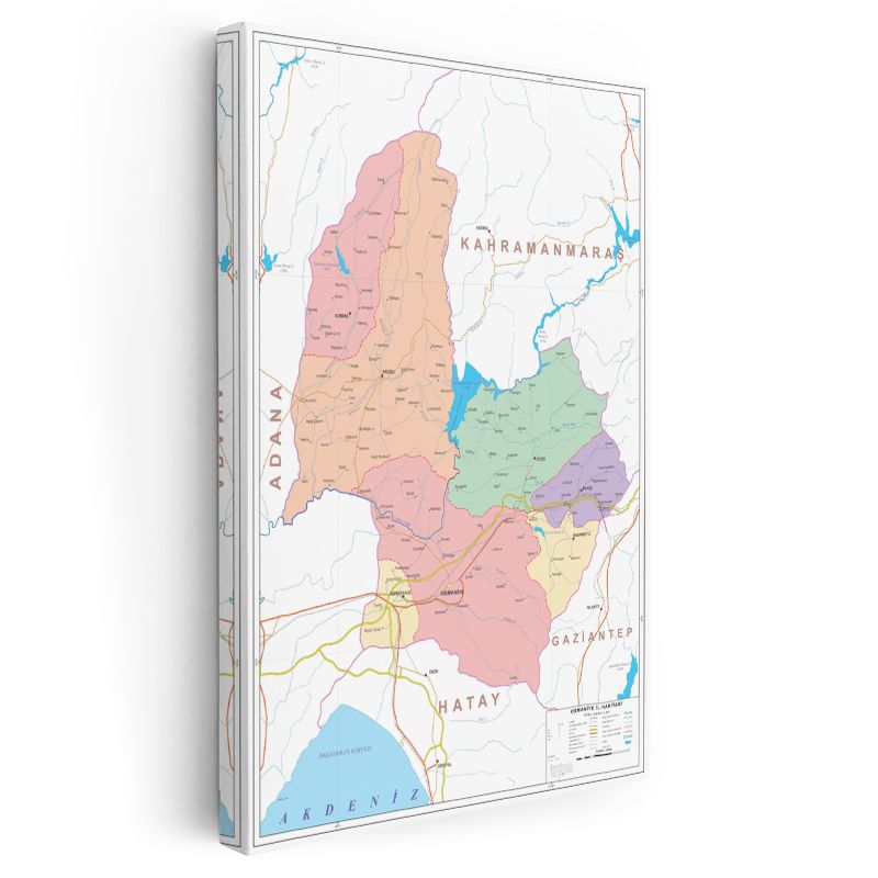 Osmaniye - İl Haritası Kanvas Tablo