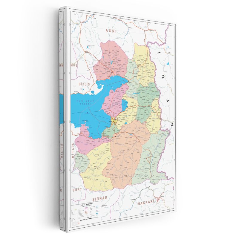 Van - İl Haritası Kanvas Tablo