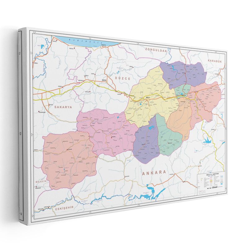 Bolu - İl Haritası Kanvas Tablo