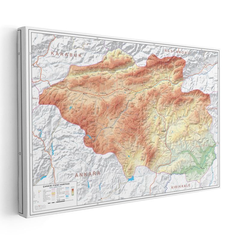 Çankırı - Fiziki Haritası Kanvas Tablo