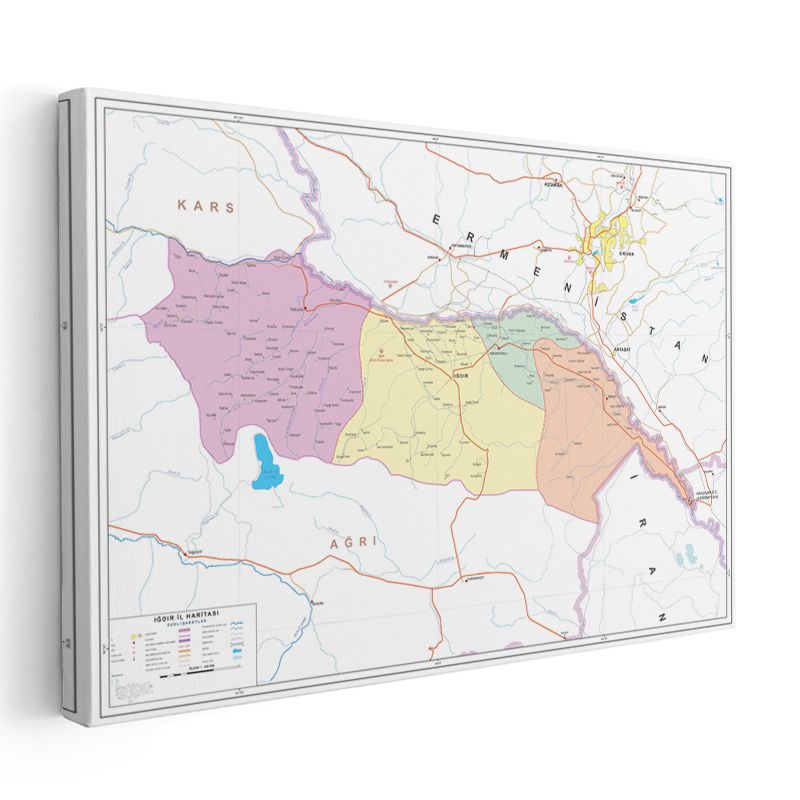 Iğdır - İl Haritası Kanvas Tablo
