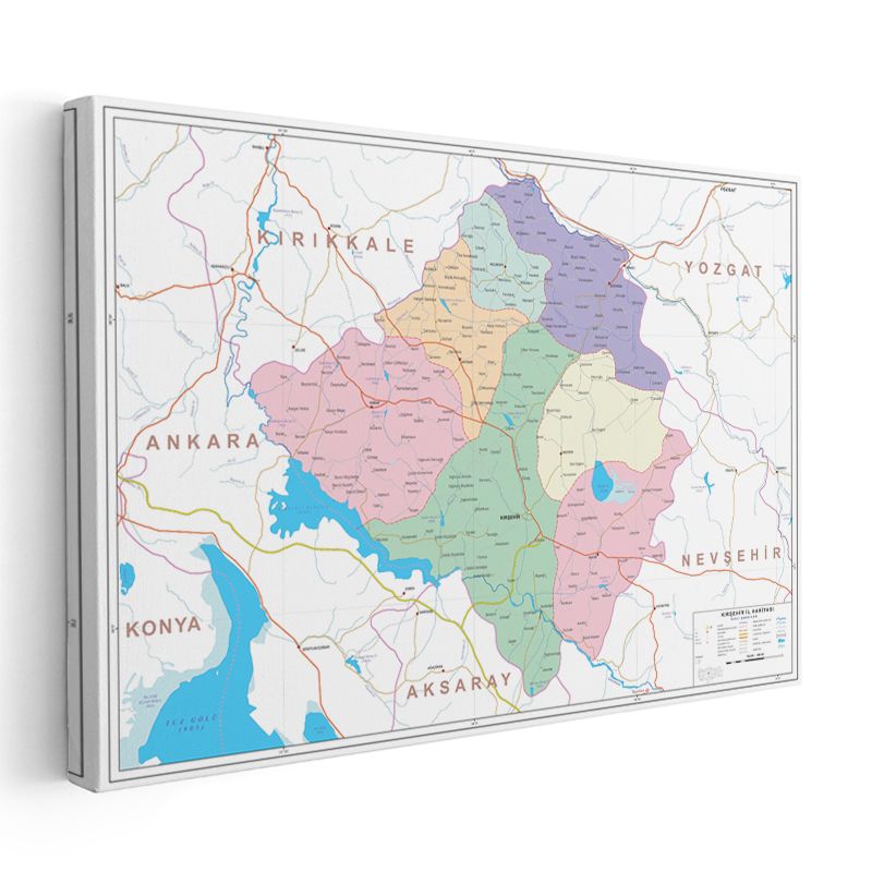 Kırşehir - İl Haritası Kanvas Tablo