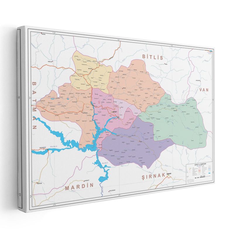 Siirt - İl Haritası Kanvas Tablo