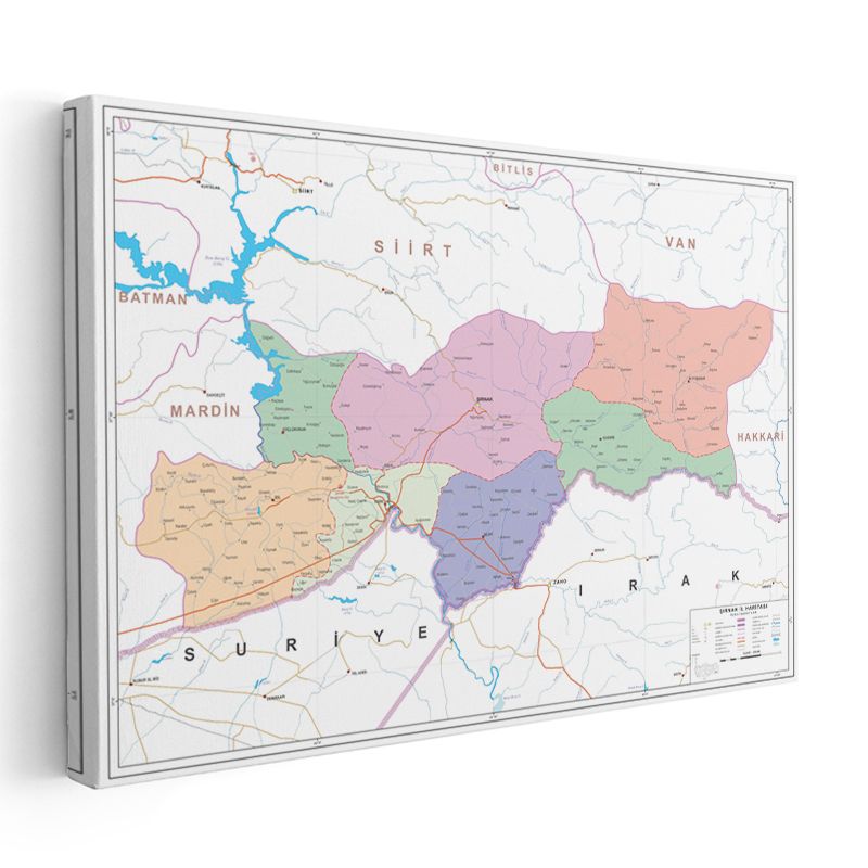 Şırnak - İl Haritası Kanvas Tablo