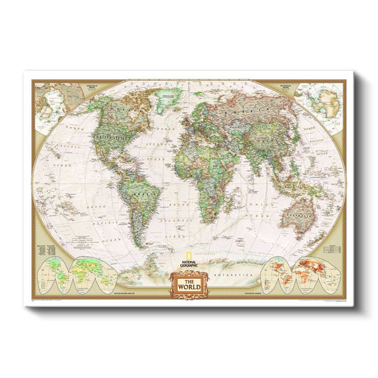 National Geographic - Dünya Haritası Kanvas Tablo