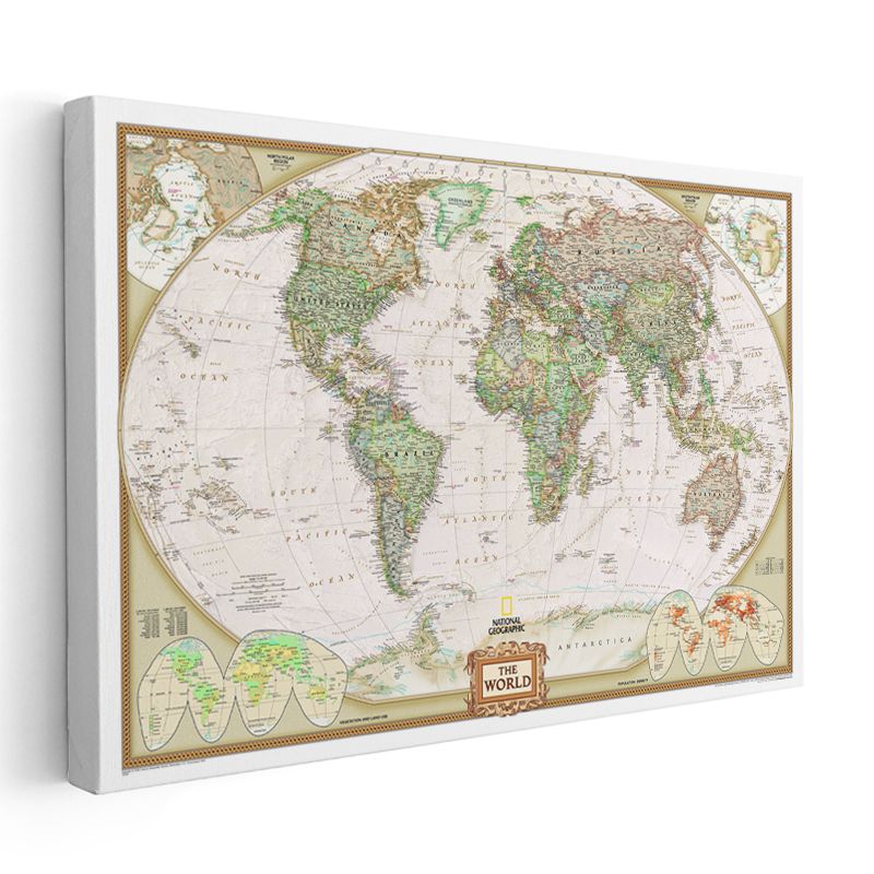 National Geographic - Dünya Haritası Kanvas Tablo