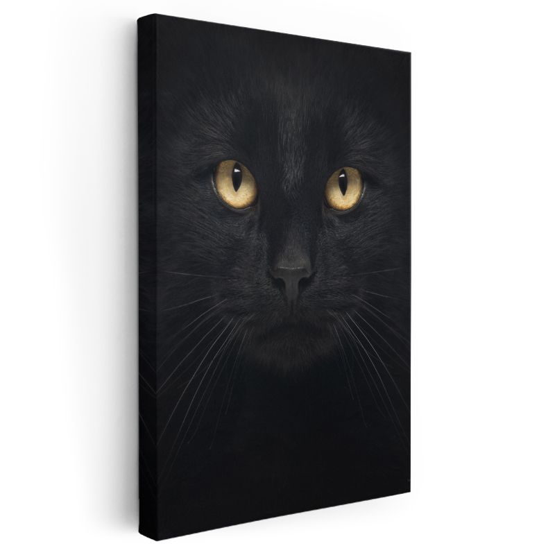 Gizemli Kedi - Altın Gözlü Bakış Kanvas Tablo
