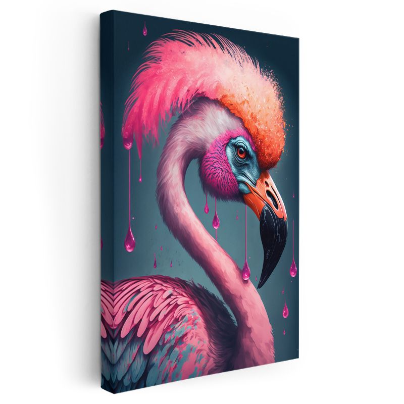 Pembe Flamingo - Egzotik Zarafet Kanvas Tablo