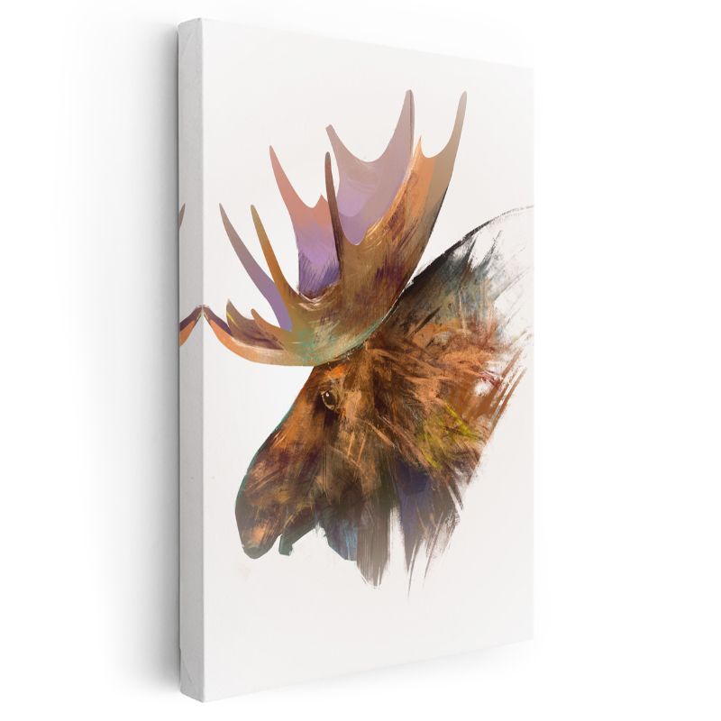 Geyik Portresi - Minimalist Doğa Kanvas Tablo