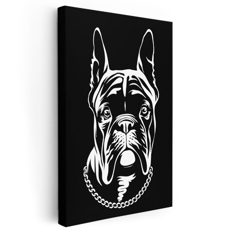 Boxer Portresi - Siyah Beyaz Kontrast Kanvas Tablo