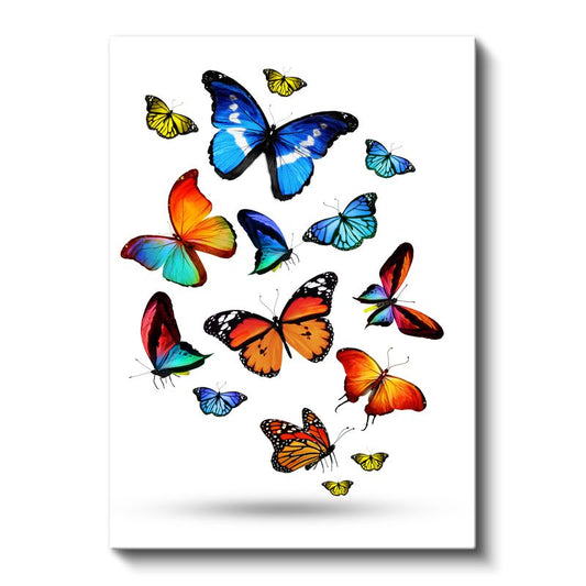 Renkli Kelebekler - Uçuşan Kanat Dansı Kanvas Tablo