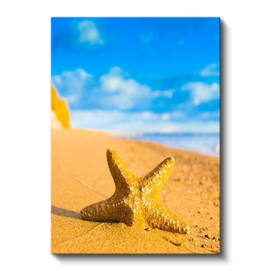Denizyıldızı - Altın Sarısı Kumsal Yıldızı Kanvas Tablo
