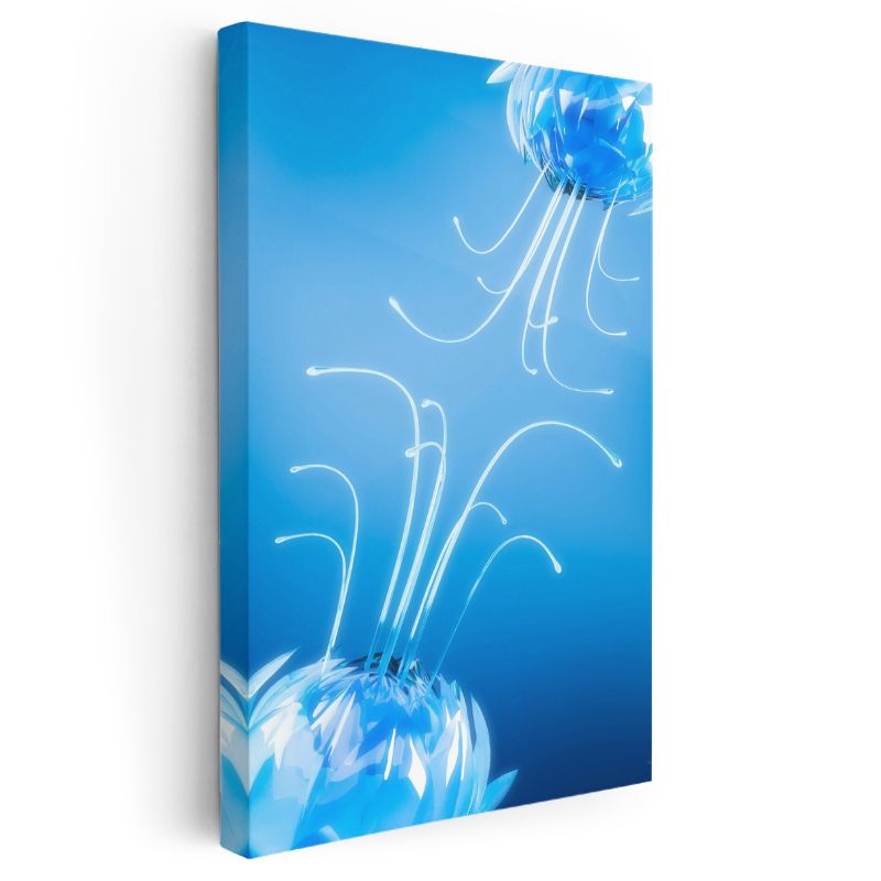 Derin Mavilik Denizanası - Okyanus Derinliklerinin Zarif Dansçısı Kanvas Tablo