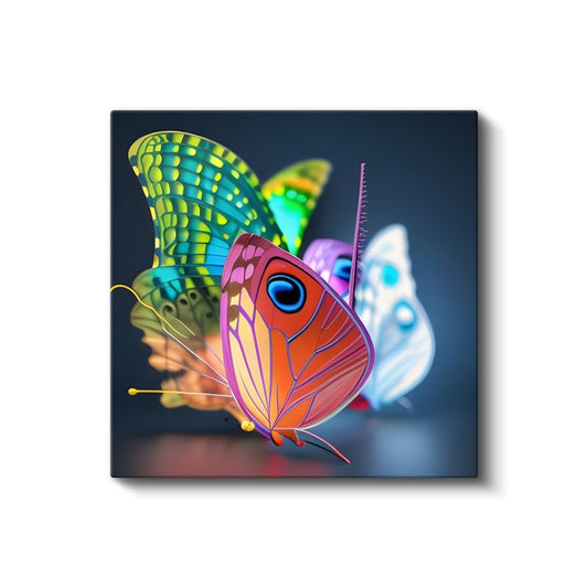 Gökkuşağı Kelebekleri - Canlı Renklerin Kanat Dansı Kanvas Tablo