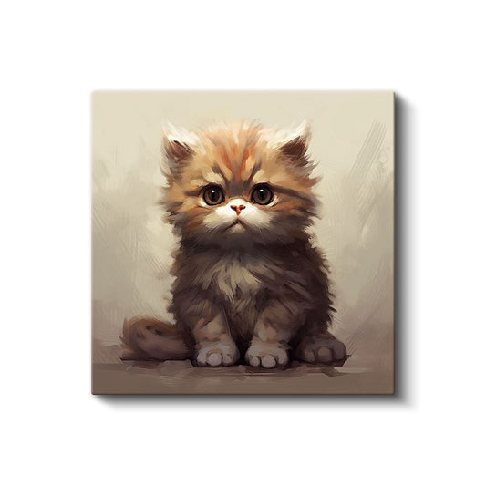 Sevimli Yavru Kedi - Masum Bakışların Tatlı Portresi Kanvas Tablo