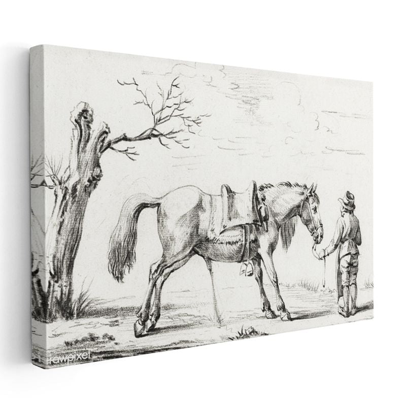 Çiftçi ve Atı - Kırsal Yaşam Manzarası Kanvas Tablo