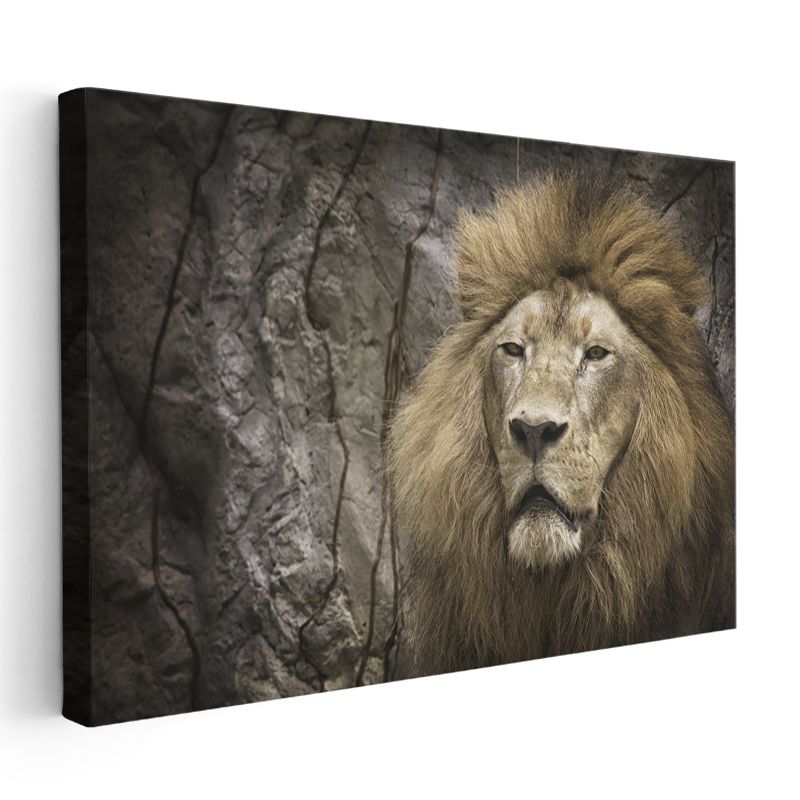 Aslan Portresi - Heybetli Yeleli Kral Kanvas Tablo