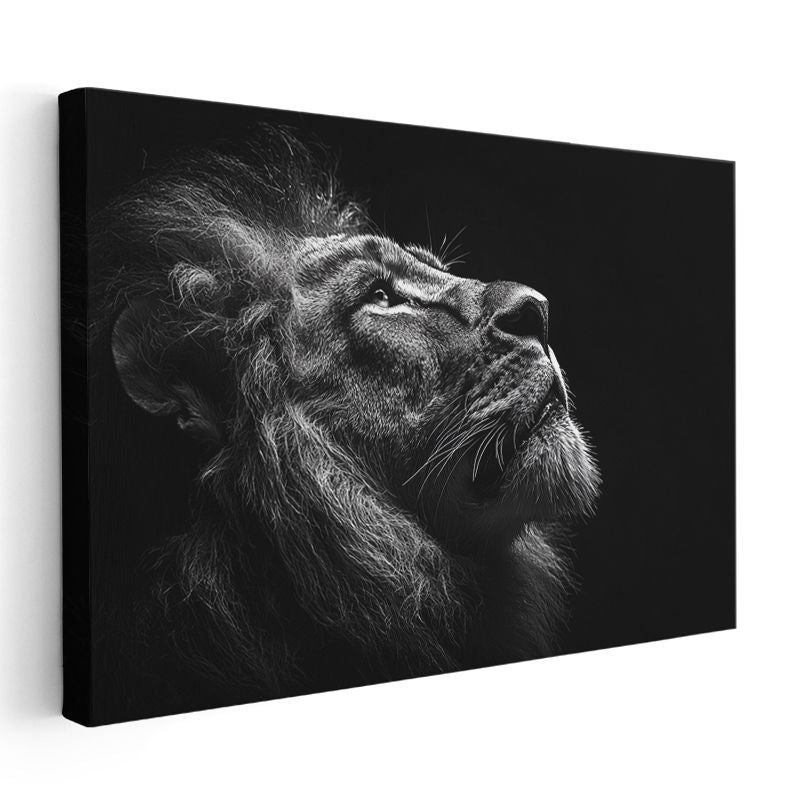 Aslan Profili - Karanlıkta Parlayan Bakış Kanvas Tablo