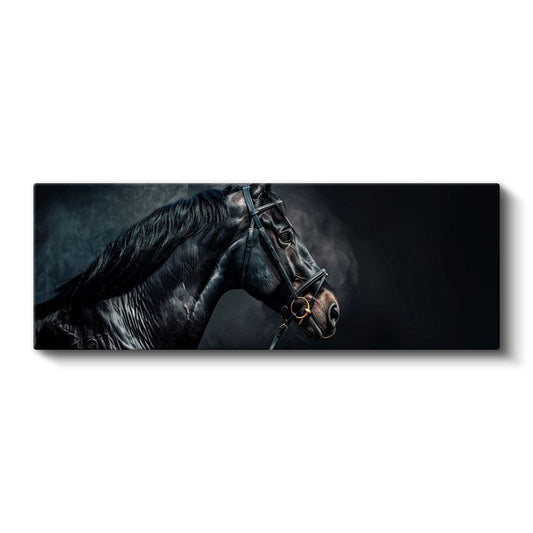 Siyah İnci - Karanlıkta Parlayan Yarış Atı Kanvas Tablo