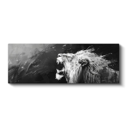 Öfkeli Kral - Kükreyen Aslan Portresi Kanvas Tablo