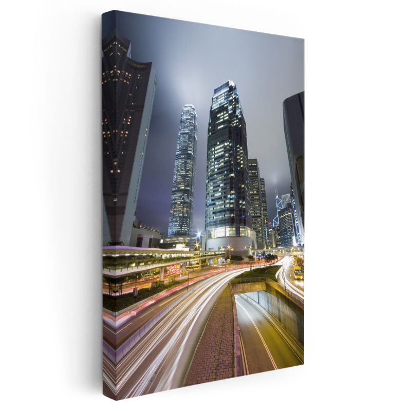 Metropol Işıkları - Gece Trafiği Kanvas Tablo