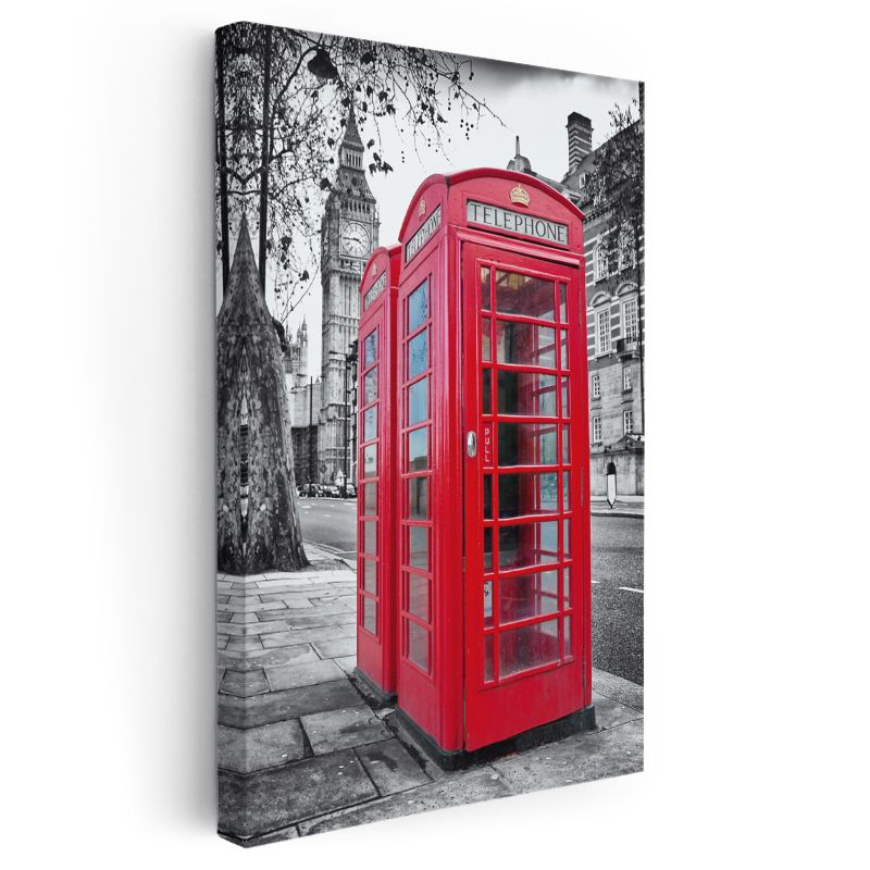 Kırmızı Telefon Kulübesi - Londra Simgesi Kanvas Tablo