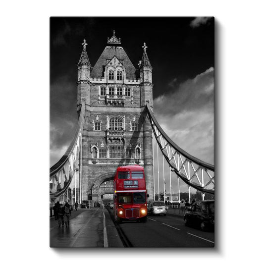 Tower Bridge - Kırmızı Otobüs Kanvas Tablo