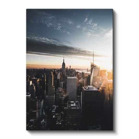New York Silueti - Gün Batımı Kanvas Tablo