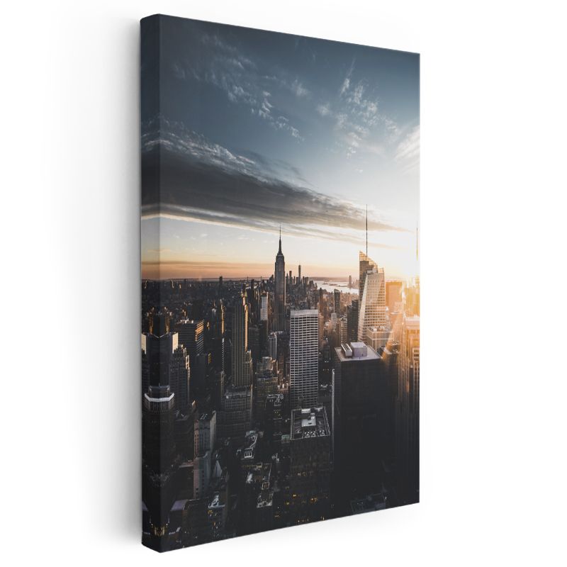 New York Silueti - Gün Batımı Kanvas Tablo