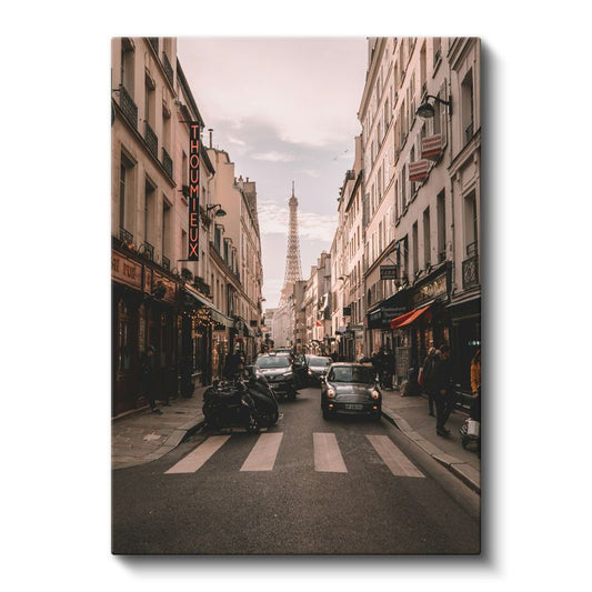 Paris Sokakları - Eyfel Manzarası Kanvas Tablo