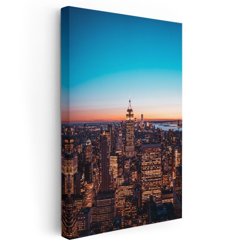 New York Silueti - Gün Batımı Kanvas Tablo