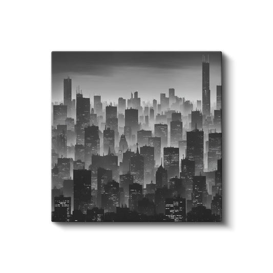 Metropol Silueti - Sisli Gökdelenler Manzarası Kanvas Tablo