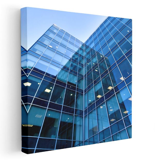 Cam Gökdelen - Modern Mimarinin Mavi Yansımaları Kanvas Tablo