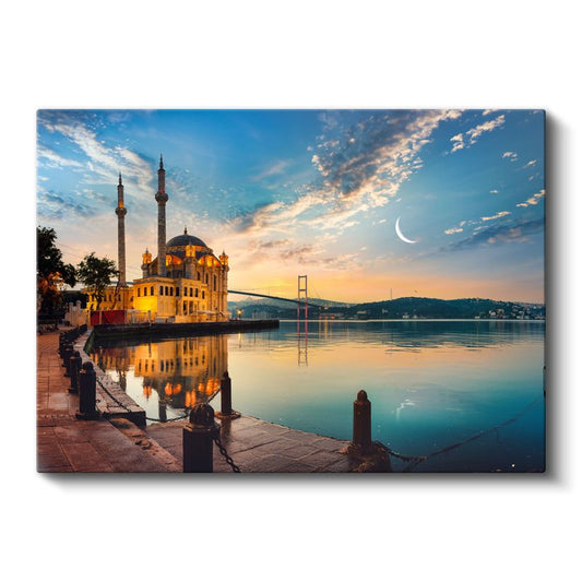 Ortaköy Camii - Boğaz'da Altın Işıklar Kanvas Tablo