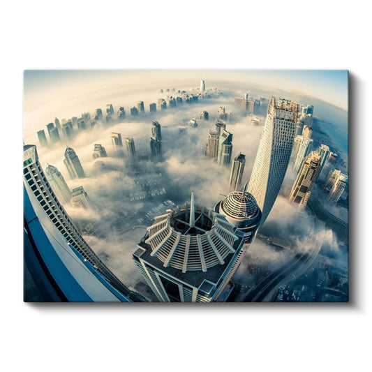 Dubai Silueti - Bulutlar Üzerinde Gökdelenler Kanvas Tablo