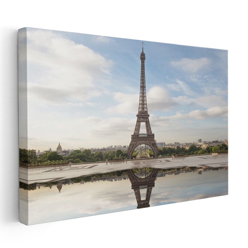 Eyfel Yansıması - Trocadero Meydanı Manzarası Kanvas Tablo