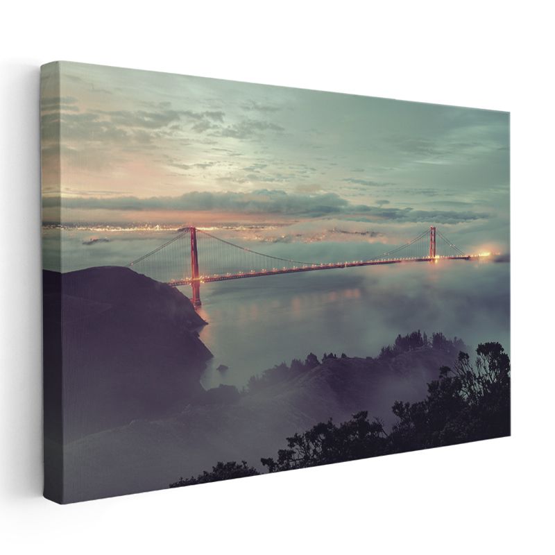 Golden Gate - Sis Bulutları Arasında Kanvas Tablo